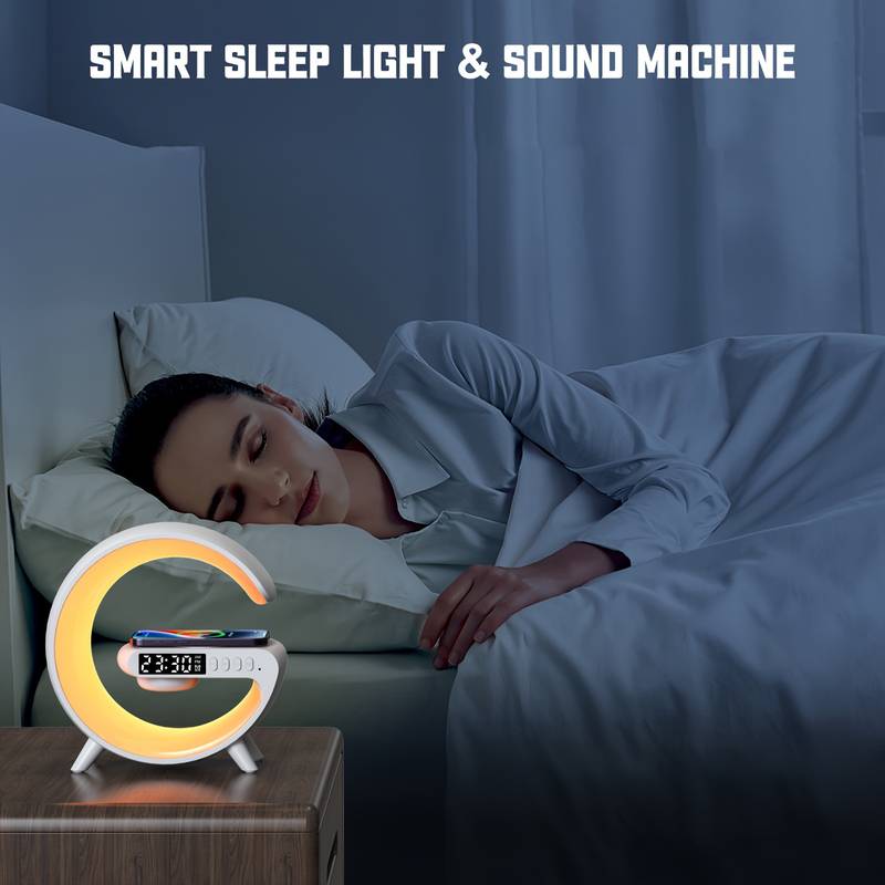 (free home delivery) Multifunctional Lamp With Bluetooth Speaker Wireless Charger Sunrise Wake-up & Alarm Clock